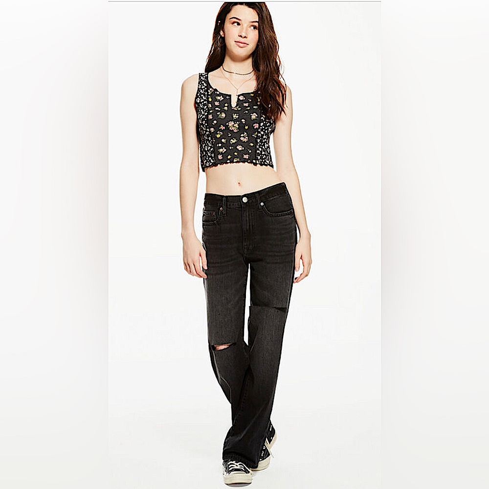 FLORAL PATCH WORK CROP TOP
